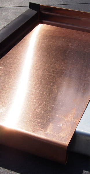 Venkovní parapety měďené, titanzinek
