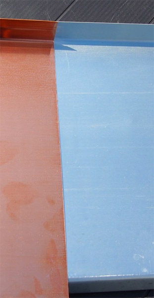 Venkovní parapety měďené, titanzinek